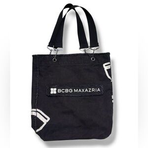 BCBGMAXAZRIA Black Canvas Icon Tote Bag